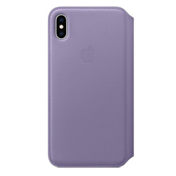 APPLE MVFV2ZM/A LEATHER CASE FOLIO IPHONE XS MAX LILAC ORYGINALNA PLOMBA