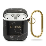 Guess GUACA2TPUMABK AirPods 1/2 cover czarny/black Marble Collection