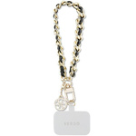 Guess GUOUCHSAMC4K Universal Hand Strapczarny/black Saffiano Chain 4G Charm