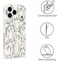 Pnakqil Iphone 17 Air Case Blurry Smiles White