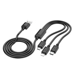 Kabel 3w1 USB A do Lightning / Micro USB / USB C Hoco 2A X74 1 m czarny