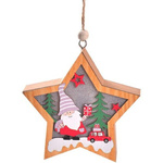 Lampka Świąteczna Drewniana Skrzat       i samochód - Gwiazdka