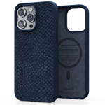 Njord byELEMENTS Salmon Leather Etui do iPhone 15 Plus z MagSafe - Niebieskie