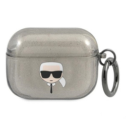 Karl Lagerfeld KLAPUKHGK AirPods Procover czarny/black Glitter Karl`s Head
