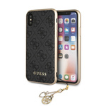 Guess GUHCPXGF4GGR iPhone X/Xs grey/szary hard case 4G Charms Collection