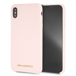 KARL LAGERFELD KLHCI65SLLPG IPHONE XS MAX HARDCASE JASNORÓŻOWY/LIGHT PINK SILICONE