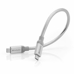 Verbatim Kabel stalowy USB-C/USB-C 3A30cm srebrny/silver 48867