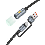Kabel USB A / USB C do LED light Hoco 0,3 m UA38C czarny