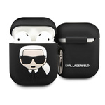 Karl Lagerfeld KLACCSILKHBK AirPods 1/2 cover czarny/black Silicone Ikonik