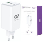 Ładowarka sieciowa Encore Energy GaN QC PD 1x USB-A 30W 2x USB-C 100W MD-10083Z