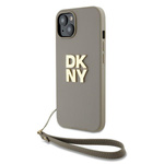 DKNY DKHCP15MPBSWSE iPhone 15 Plus 6.7"beżowy/beige hardcase Wrist Strap Stock Logo