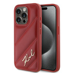KARL LAGERFELD KLHCP15LPQDSMGR IPHONE 15 PRO 6.1" RED/RED HARDCASE DIAGONAL QUILTED SCRIPT