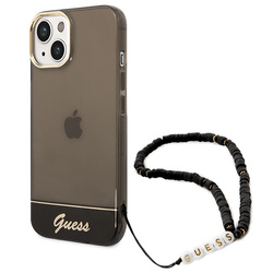 Guess GUHCP14MHGCOHK iPhone 14 Plus/ 15 Plus 6.7" czarny/black hardcase Translucent Pearl Strap