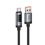 Kabel z wyświetlaczem USB A do USB C Hoco PD 6A 240W 1,2m U148 czarny