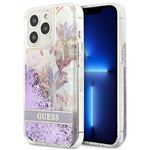 Guess GUHCP13LLFLSU iPhone 13 Pro / 136,1" fioletowy/purple hardcase Flower Liquid Glitter