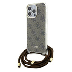 Guess GUHCP15XHC4SEW iPhone 15 Pro Max 6.7" brązowy/brown hardcase Crossbody Cord 4G Print