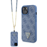 Guess GUHCP15SP4TDSCPB iPhone 15 / 14 / 13 6.1" niebieski/blue hardcase Crossbody 4G Metal Logo