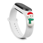 XMAS SILIKONOWA  ŚWIĄTECZNA OPASKA DO XIAOMI MI BAND 3 / MI BAND 4 BAŁWANEK 1