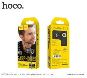 EARPHONES JACK 3.5MM HOCO PLEASANT M37 WHITE