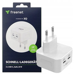 ŁADOWARKA SIECIOWA KOSTKA 2X USB-C FREENET BASICS 35W GaN BIAŁA