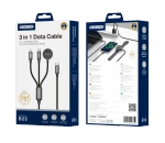 JELLICO kabel B25 3w1 (Apple Watch) 3.1A 1.2M Czarny
