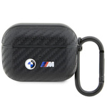 Etui BMW Carbon Double Metal Logo na AirPods Pro - czarne