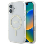 Guess GUHMP16SHFGERET iPhone 166.1" przeźroczysty/transparent hardcase IML Glitter Circle MagSafe