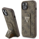 Guess GUHCP15SPGS4TDW iPhone 15 / 14 / 13 6.1" brązowy/brown hardcase Grip Stand 4G Triangle Strass
