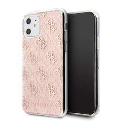 Guess GUHCN61PCU4GLPI iPhone 11 6,1" /Xr różowy/pink hard case 4G Glitter