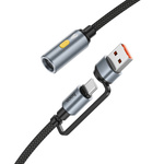 Kabel USB A / USB C do zapalniczka samochodowa Hoco 0,3 m UA38B czarny