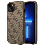 Guess GUHCP14SG4GFBR iPhone 14 / 15 / 136.1" brązowy/brown hard case 4G Metal Gold Logo