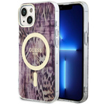 Guess GUHMP14SHLEOPWP iPhone 14 / 15 /13 6.1" różowy/pink hardcase Leopard MagSafe