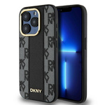 DKNY DKHMP15LPCPVSLK iPhone 15 Pro6.1" czarny/black hardcase Leather Checkered Mono Pattern MagSafe