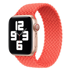APPLE STRAP APPLE WATCH 3J268ZM/A BRAIDED SOLO LOOP 40/41/42MM SIZE 4 ELECTRIC ORANGE ORIGINAL SEAL