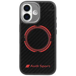 Etui Audi RSQ Carbon Fiber Sport Red     Circle MagSafe do iPhone 17 czarny