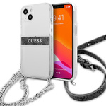 Guess GUHCP13SKC4GBSI iPhone 13 mini5,4" Transparent hardcase 4G Grey Strap Silver Chain