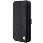 Etui BMW Leather Textured&Stripe na iPhone 14 Pro - czarne