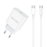 JELLICO wall charger AK180 PD 20W 1xUSB-C + cable USB-C - USB-C White
