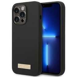 Guess GUHMP14XSBPLK iPhone 14 Pro Max6,7" czarny/black hard case Silicone Logo Plate MagSafe