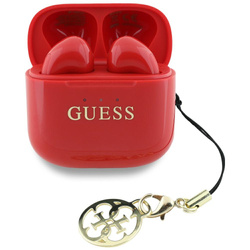 Słuchawki TWS Guess Glossy Effect        Printed Classic Logo & Charm czerwony