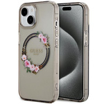 Guess GUHMP15SHFWFCK iPhone 15 / 14 / 136.1" czarny/black hardcase IML Flowers Wreatch MagSafe