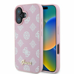Guess GUHMP16SPGPYSP iPhone 16 6.1" różowy/pink hardcase Peony Script MagSafe