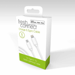 FRESH CONNECT USB TO LIGHTNING 1M CABLE WHITE