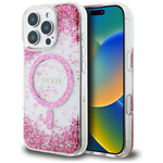 Etui Guess HC Resin Bottom Glitter do    iPhone 16 Pro Max MagSafe różowy