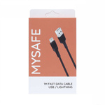 MYSAFE CABLE CL1M LIGHTNING USB 1M BLACK