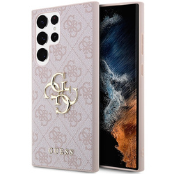 Guess GUHCS23L4GMGPI S23 Ultra S918różowy/pink hardcase 4G Big Metal Logo