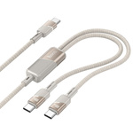 Kabel 2w1 USB C do USB C / USB C Hoco 5A 100W 1,2 m U139 złoty