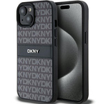 DKNY DKHCP15SPRTHSLK iPhone 15 / 14 / 136.1" czarny/black hardcase Leather Mono Stripe & Metal Logo