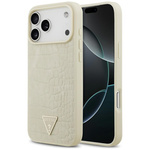 Etui Guess Croco Triangle Logo MagSafe   do iPhone 17 Pro Max złoty