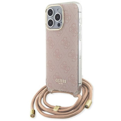 Guess GUHCP15XHC4SEP iPhone 15 Pro Max6.7" różowy/pink hardcase Crossbody Cord 4G Print